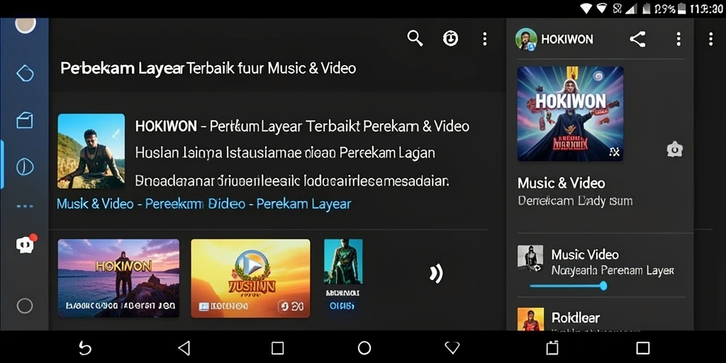 Antarmuka HOKIWON yang intuitif dan praktis untuk perekaman layar.