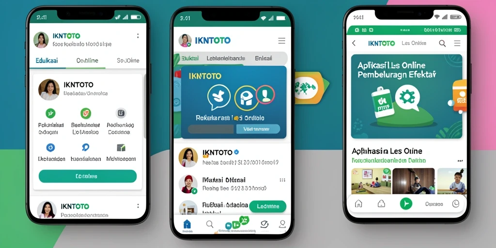 Tampilan antarmuka aplikasi Les Online yang menarik dan user-friendly.