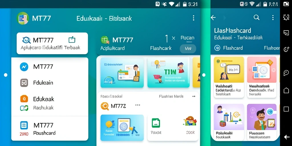 Antarmuka aplikasi Flashcard yang user-friendly dan menarik.