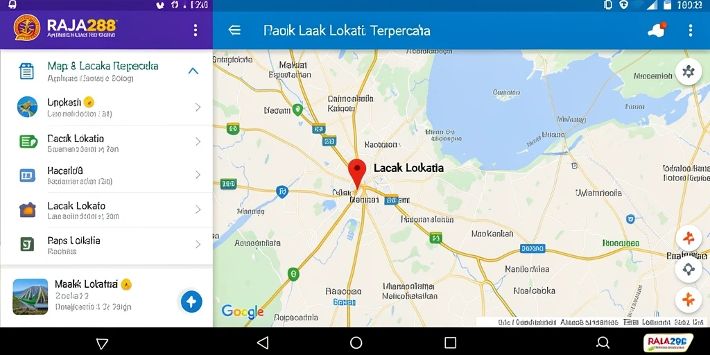 Tampilan antarmuka RAJA288 saat melacak lokasi pengguna.