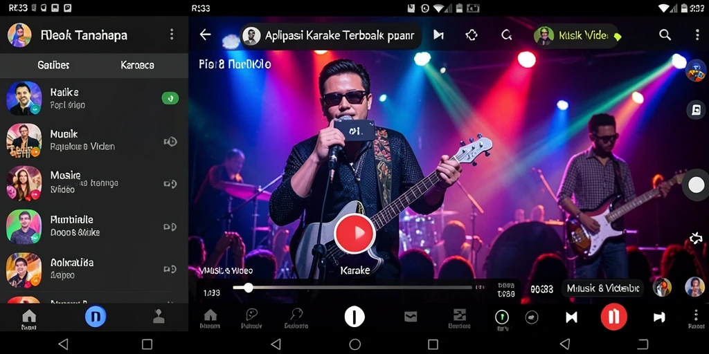 Tampilan antarmuka RR33 yang menarik dan intuitif untuk karaoke.