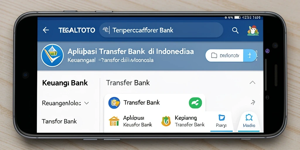 Antarmuka TEGALTOTO yang modern dan fungsional untuk Transfer Bank.