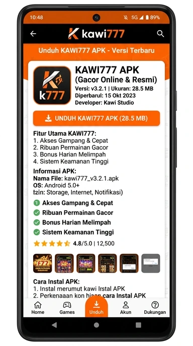 Panduan Unduh dan Instal Kawi777 APK untuk Android